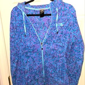 Womens North Face Jacket Speckled Full Zip Hooded Sweatshirt Size Large